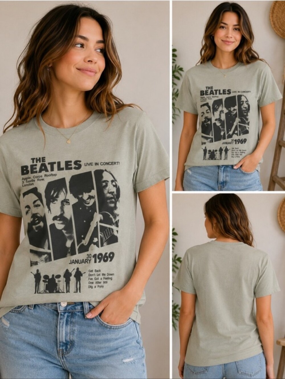 Beatles Jan 30 1969 Xxl Blue Grey Rooftop Apple